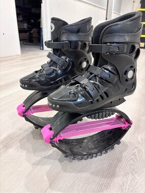 Black Kangoo Jumps Rebound Boots with Pink Bands